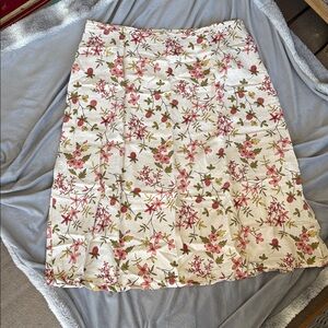Maggie Barnes Floral Linen Blend Skirt ladies size 26W